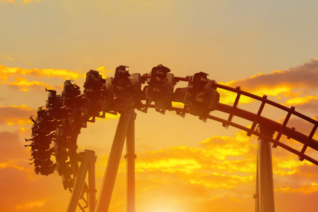 Loopingstar bei Sonnenuntergang