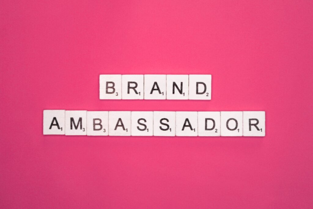Brand Ambassasador auf Würfel geschrieben